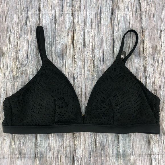 Adore Me Haukea Black Lace Triangle Bikini Top NWT size L - Picture 1 of 10